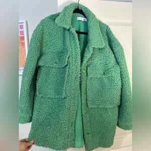 English Factory Green Sherpa Jacket